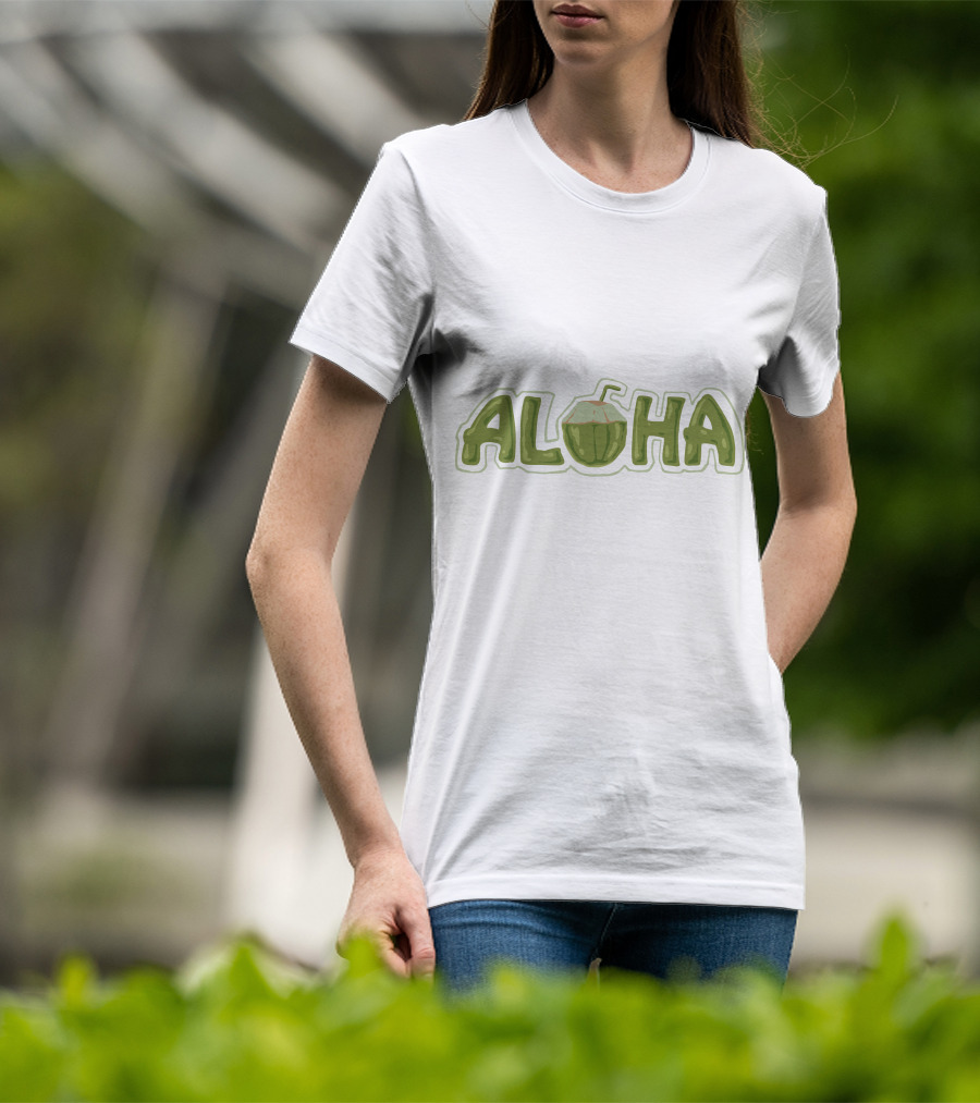 Aloha Coconut Hawaii Beach Surf Summer Wave T-Shirt