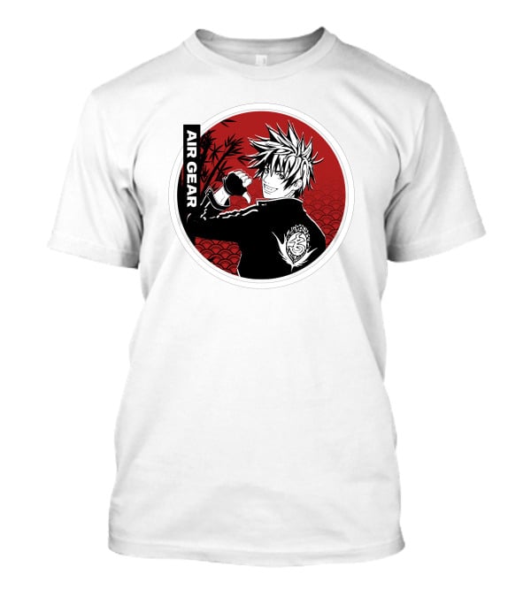Air Gear Anime Character In Red And Black Circle With Bamboo Background T-Shirt