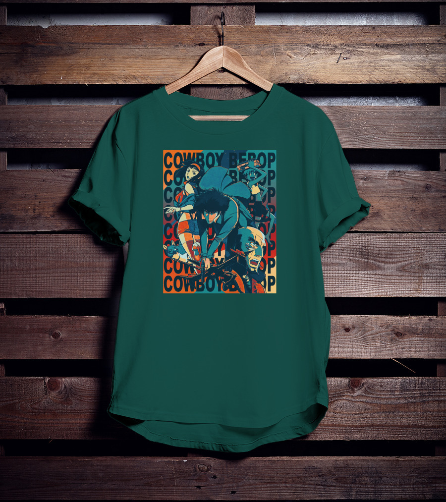 Cowboy Bebop Spike Spiegel Faye Valentine Jet Black Anime Characters T-Shirt