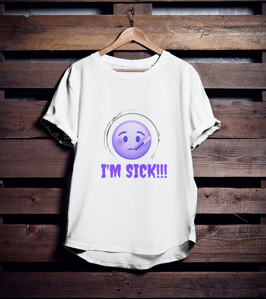 I'M SICK Emoji Face With Thermometer T-Shirt