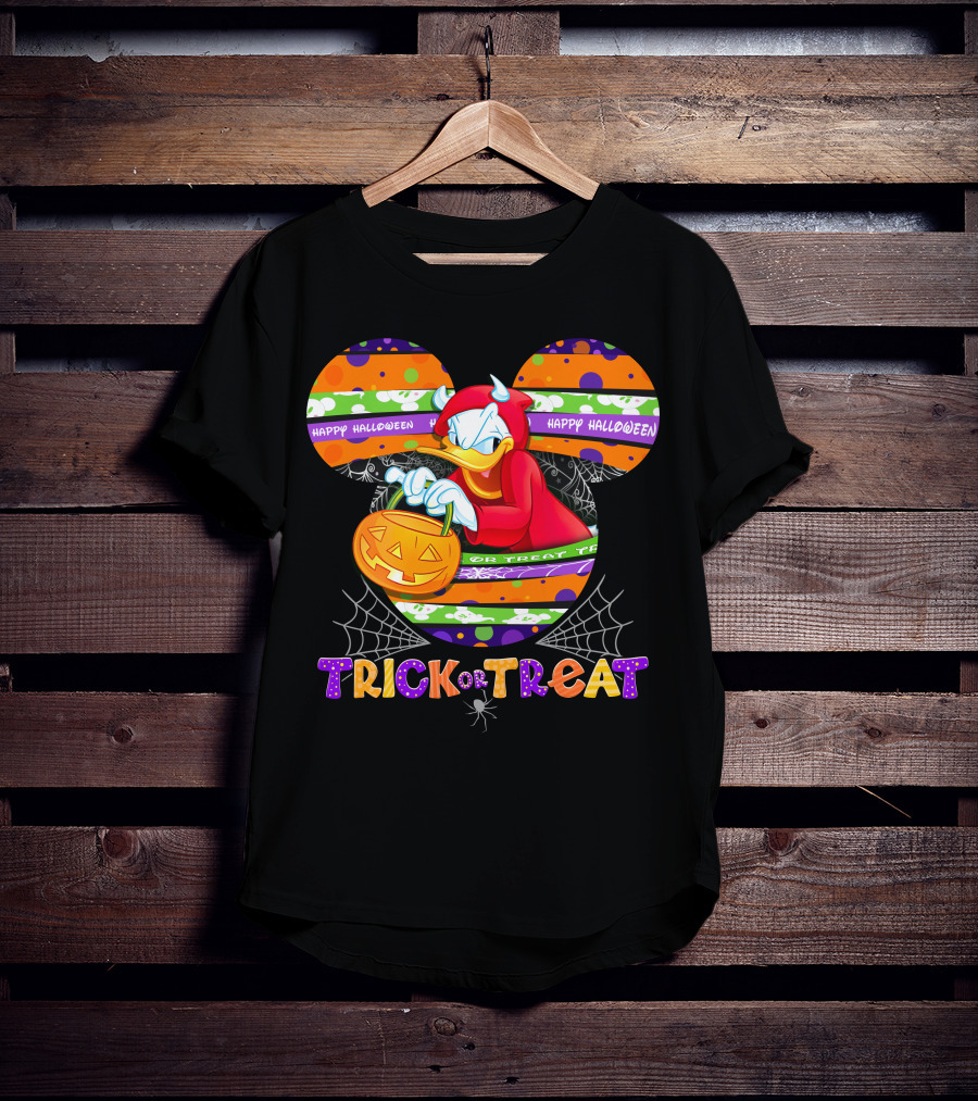 Happy Halloween Trick Or Treat Donald Duck T-Shirt