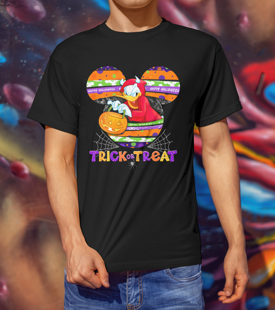 Happy Halloween Trick Or Treat Donald Duck T-Shirt