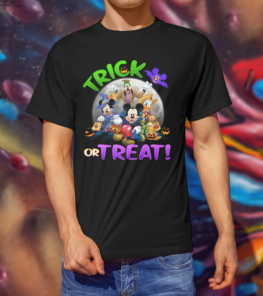 Mickey And Friends Trick Or Treat Halloween Moon Magic T-Shirt