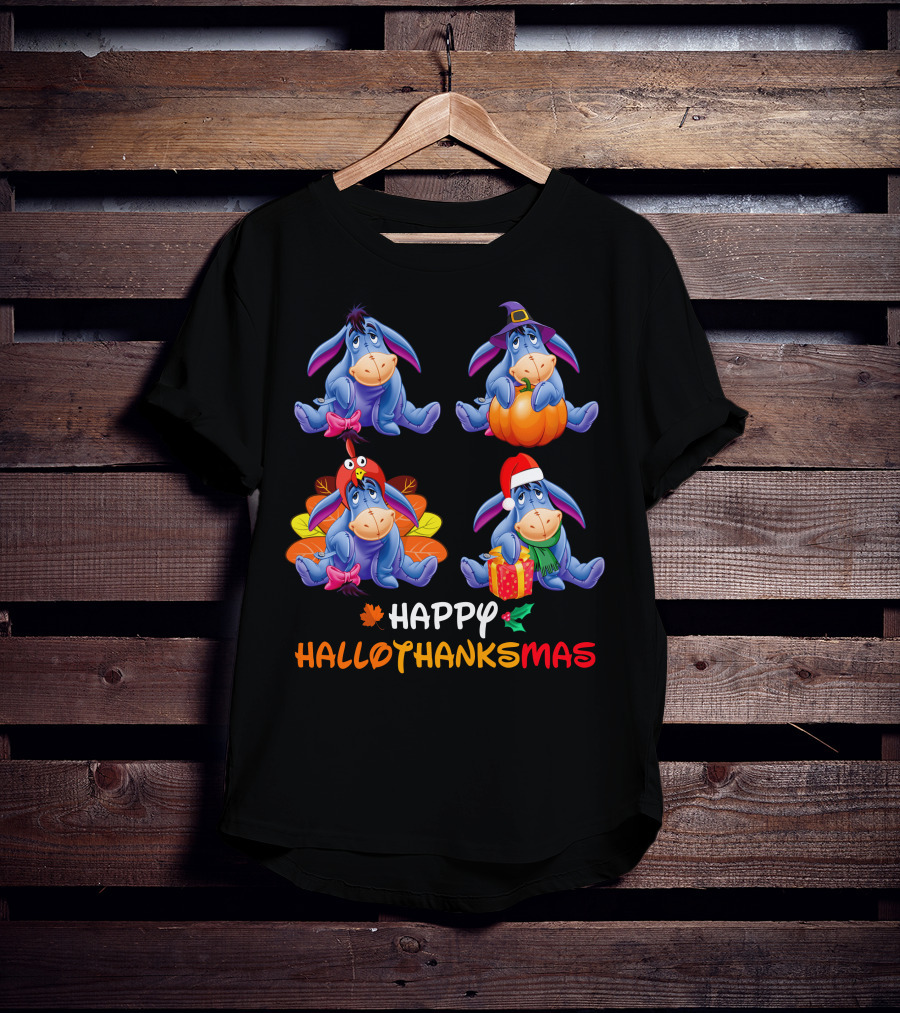 Eeyore Happy Hallowthanksmas T-Shirt