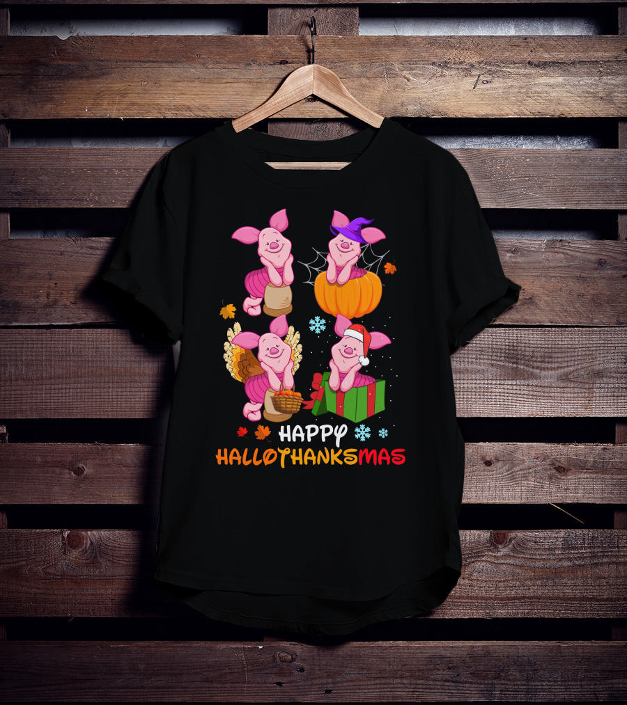 Happy Hallothanksmas Piglet Festive Seasons T-Shirt
