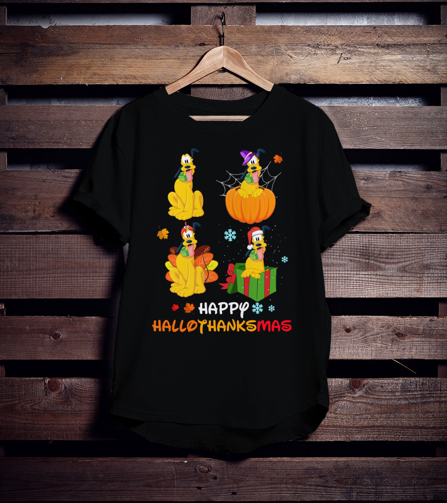 Happy Hallothanksmas With Pluto Seasonal Festivities T-Shirt