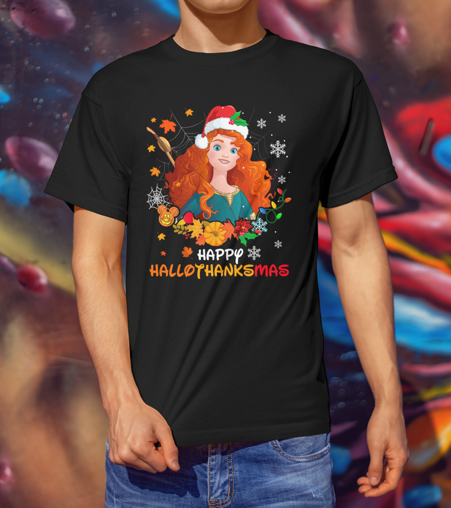 Happy Hallothanksmas Merida Holiday Fusion T-Shirt