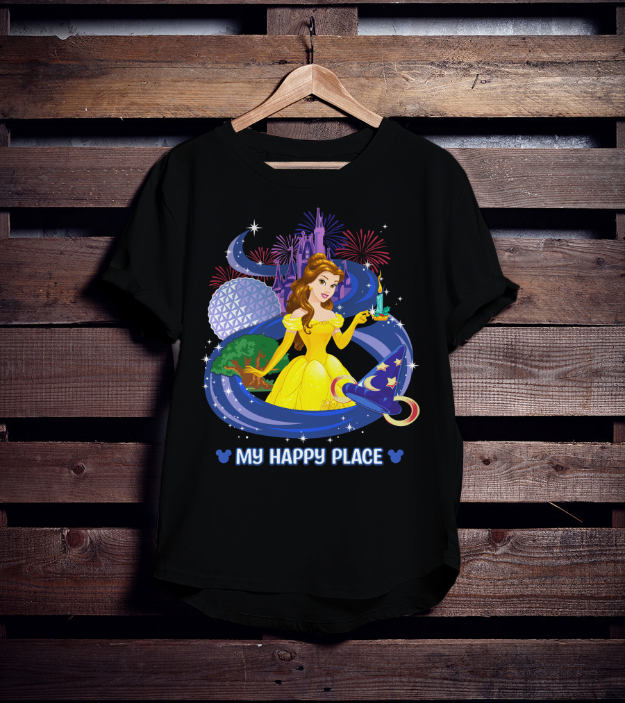 My Happy Place Belle Castle Magic Spell Tower Celebration T-Shirt
