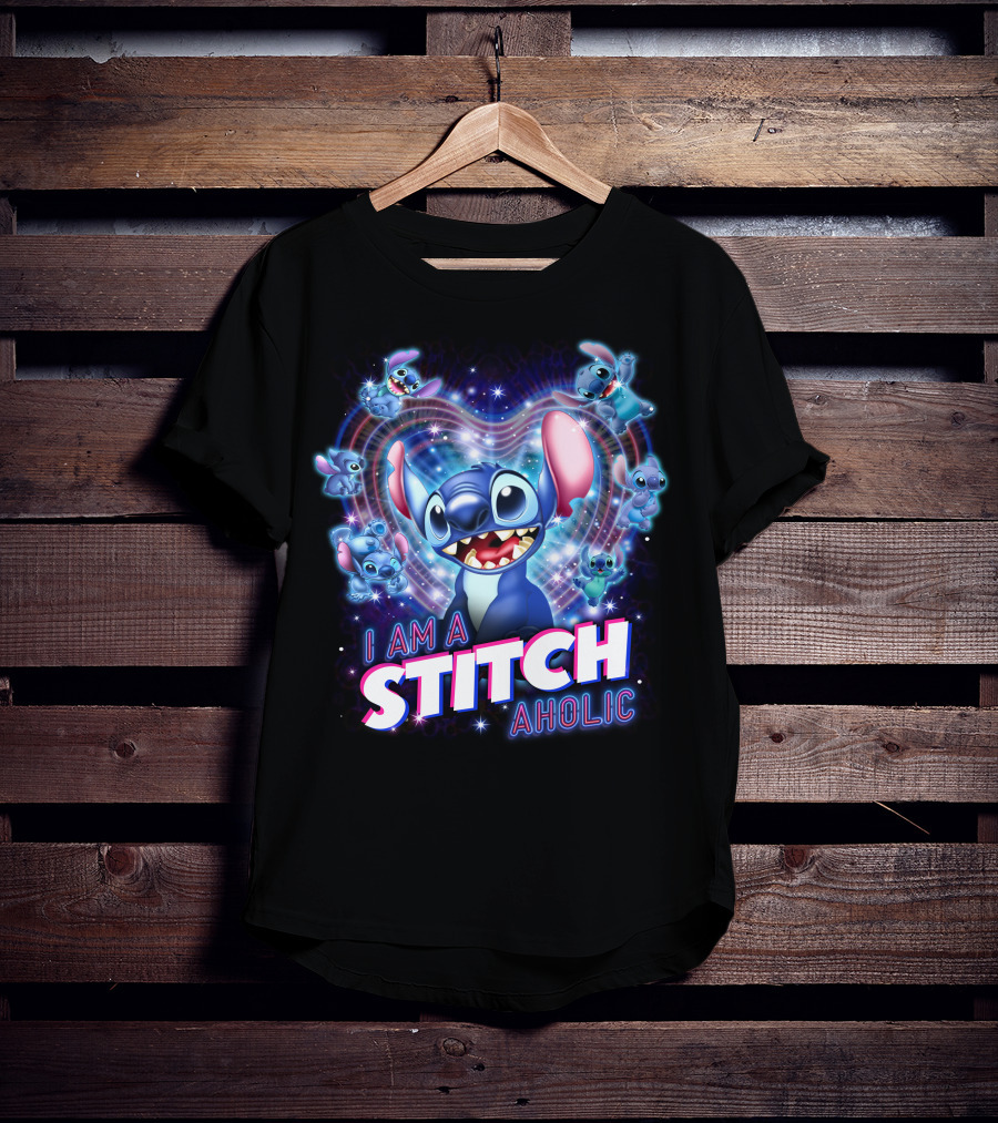 I Am A Stitch Aholic Lilo And Stitch Fan T-Shirt