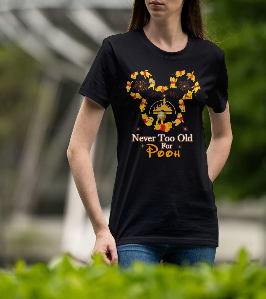 Never Too Old For Pooh Disney Castle Fireworks Celebration T-Shirt