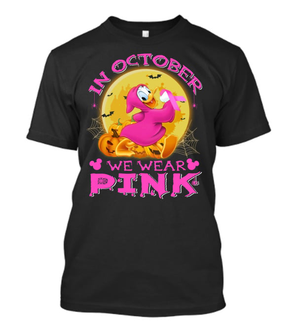 In October We Wear Pink Donald Duck Halloween T-Shirt