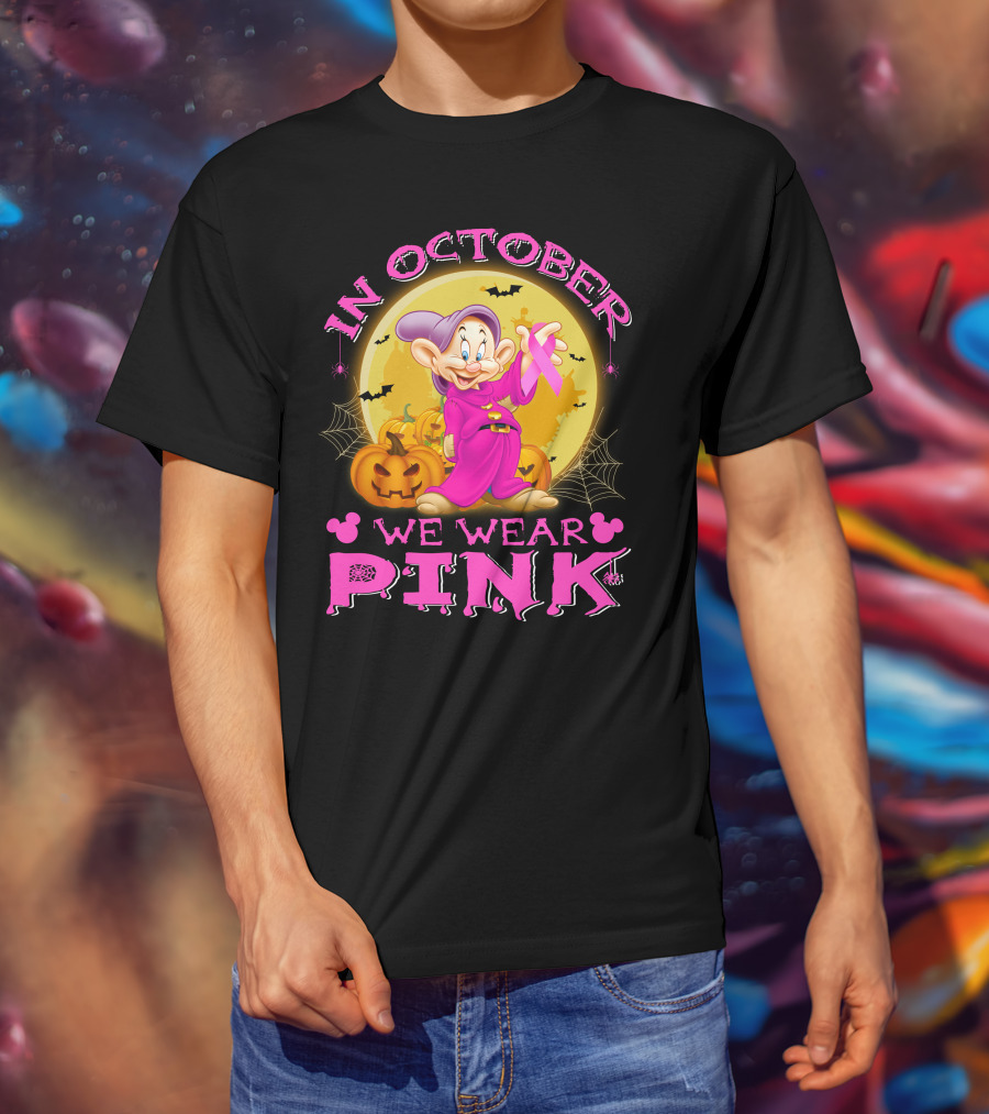 In October We Wear Pink Dopey Halloween T-Shirt