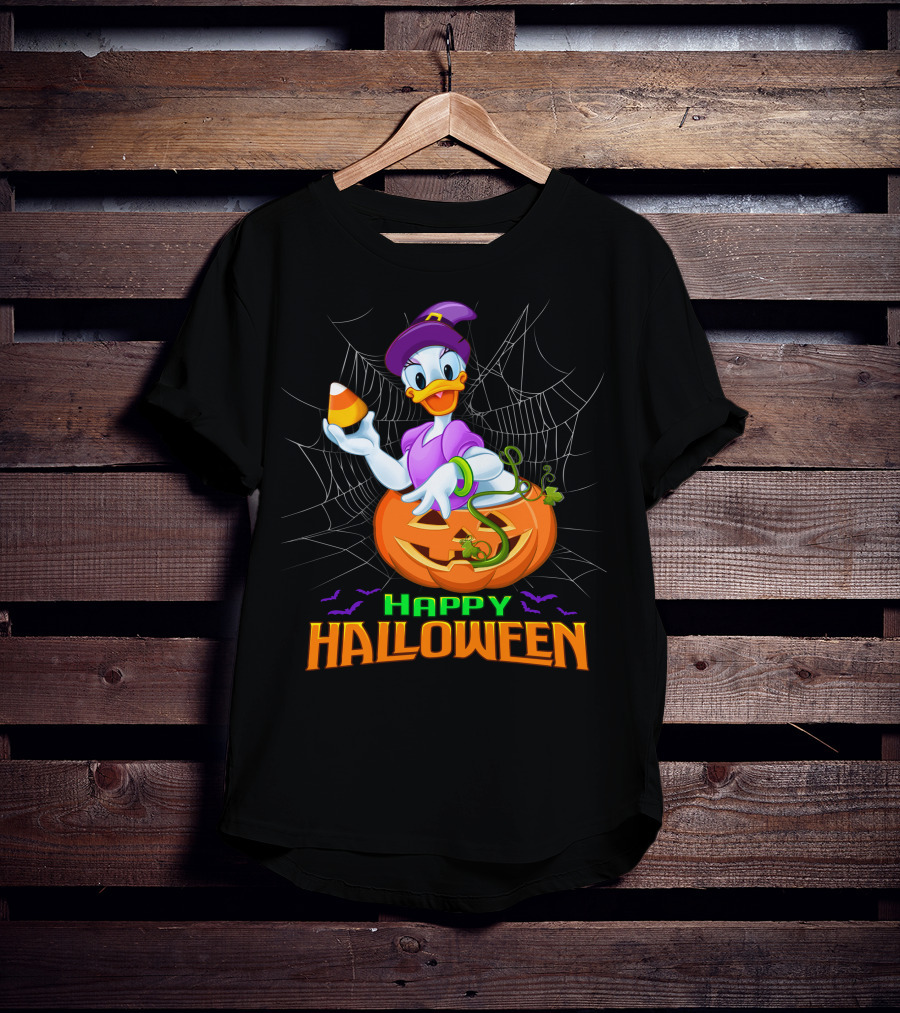 Happy Halloween Daisy Duck Halloween Pumpkin Costume Candy Corn T-Shirt