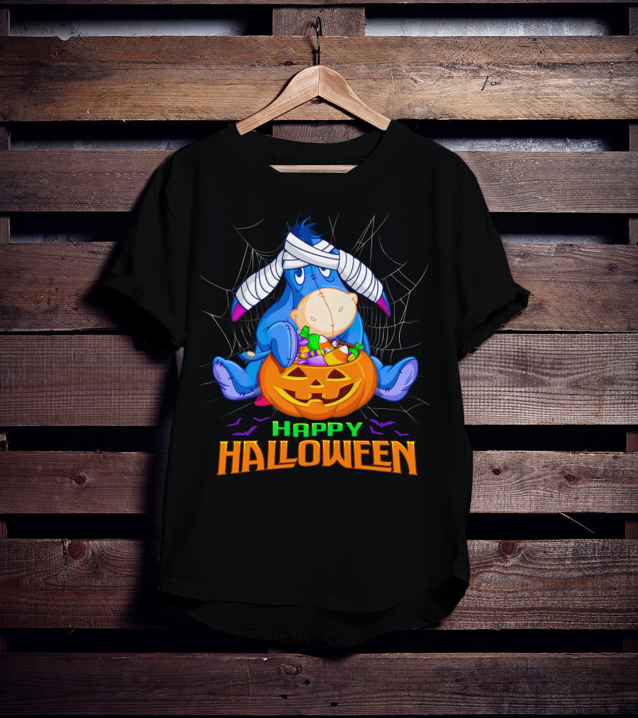 Eeyore Happy Halloween Pumpkin Candy Basket T-Shirt