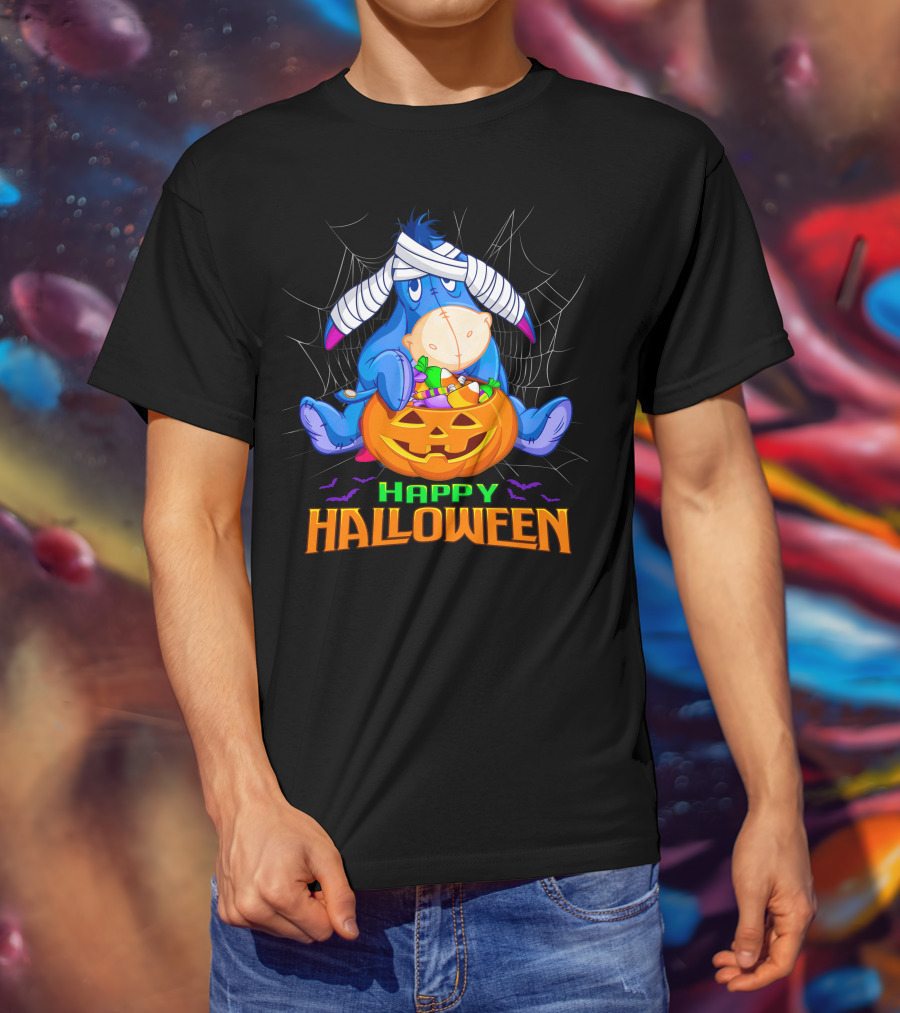 Eeyore Happy Halloween Pumpkin Candy Basket T-Shirt