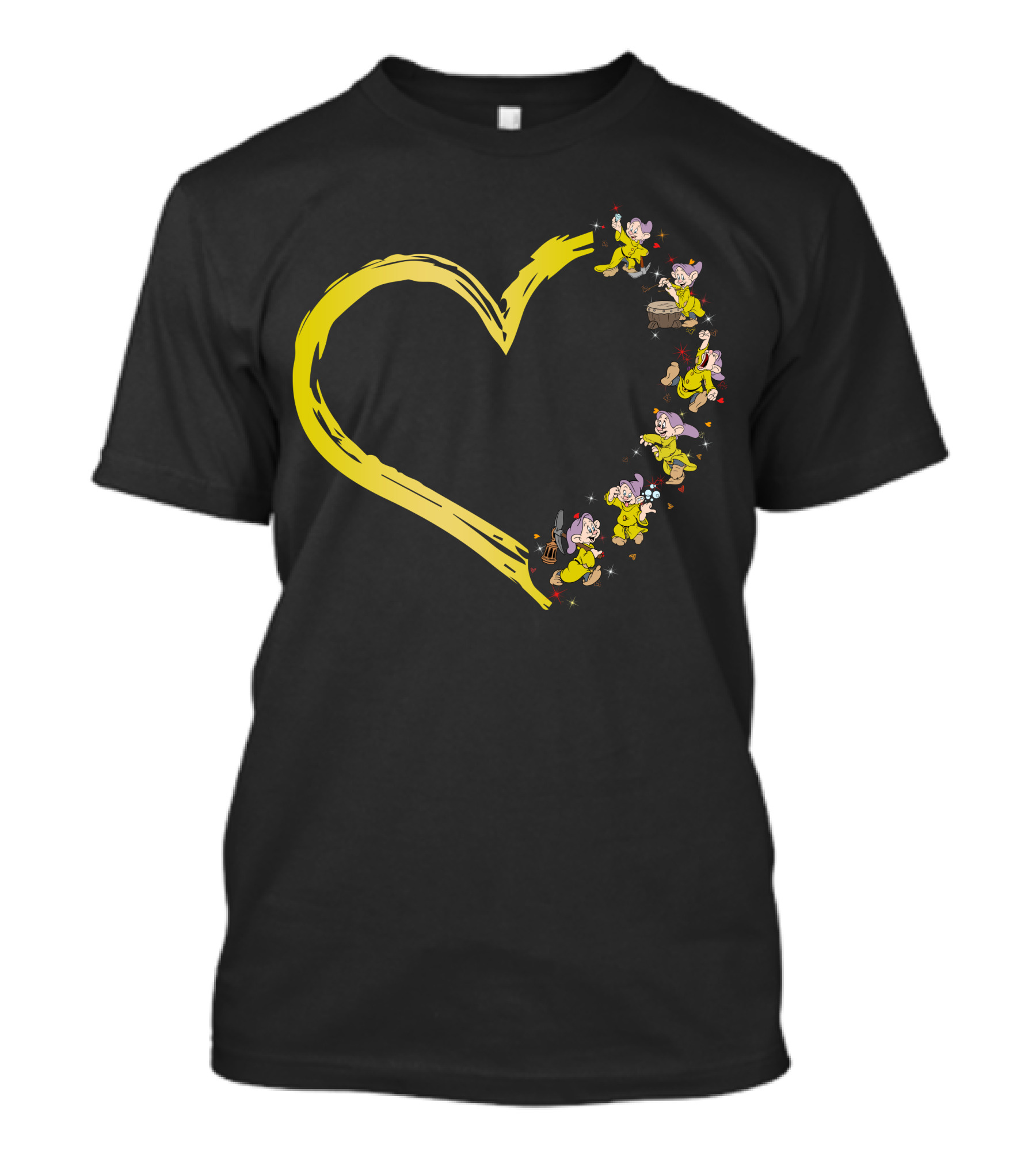 Dopey Heart Adventure In Yellow Brushstroke T-Shirt