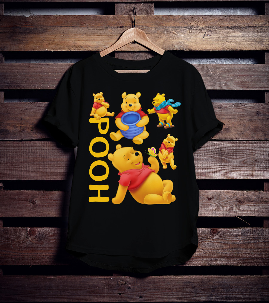 Pooh With Honey Pot And Playful Poses T-Shirt