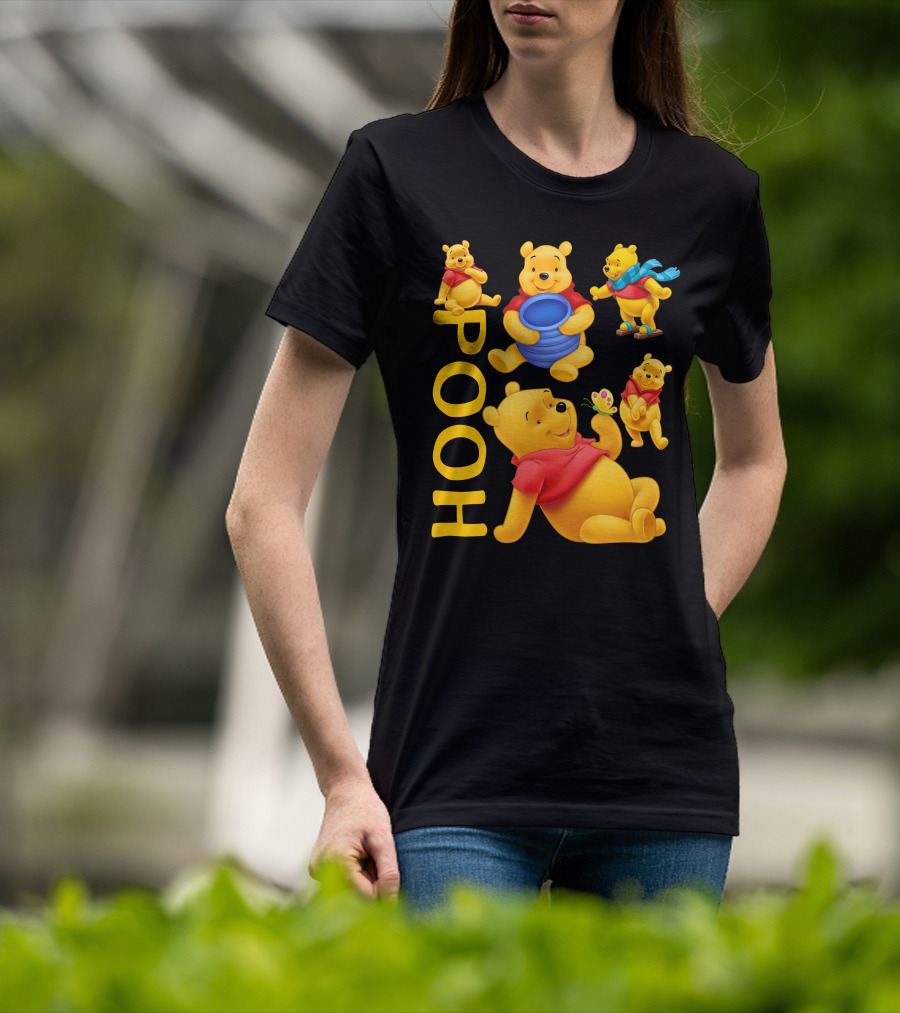 Pooh With Honey Pot And Playful Poses T-Shirt