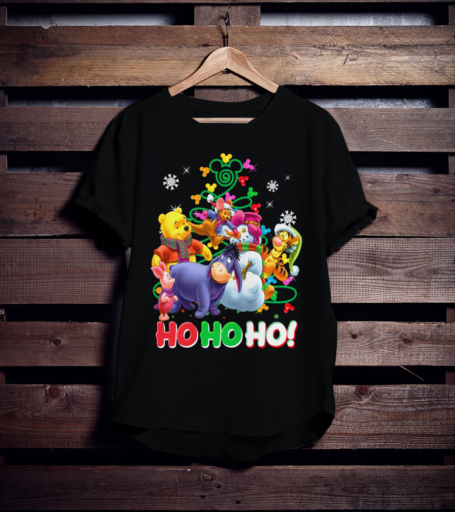 Winnie The Pooh Christmas Ho Ho Ho With Friends T-Shirt