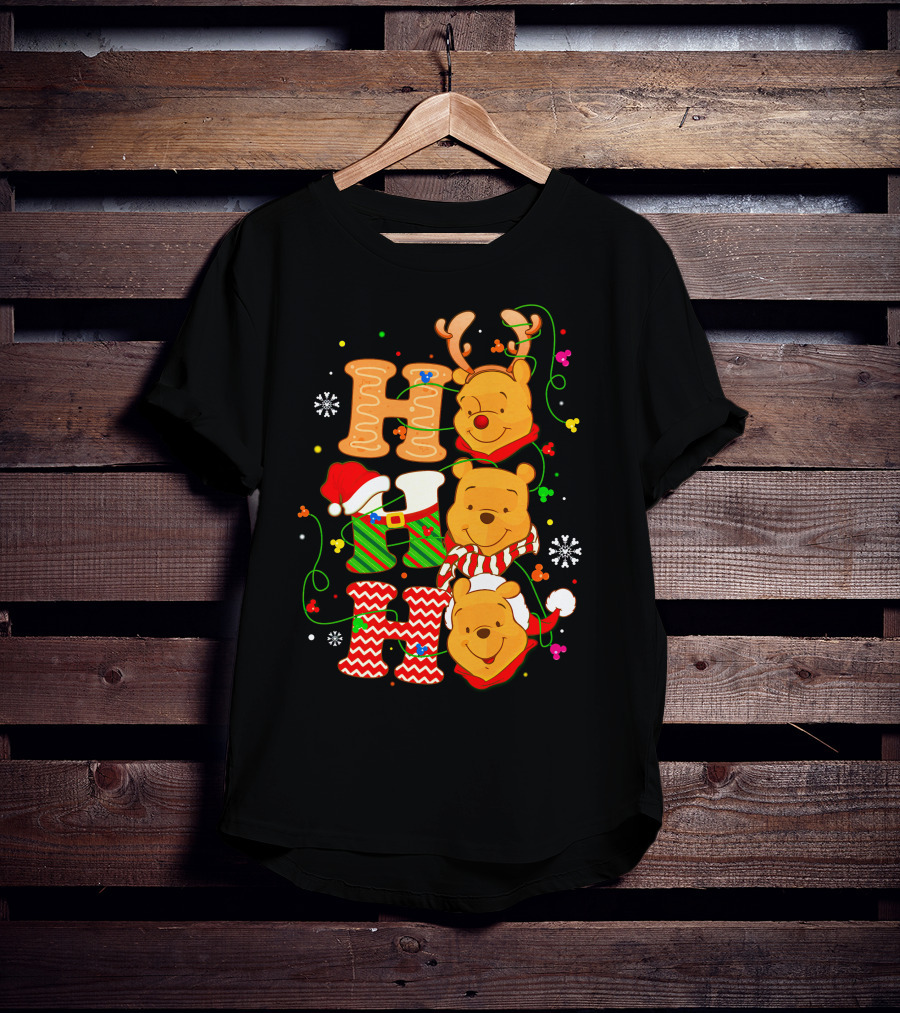 Ho Ho Ho Pooh Christmas Holiday Theme T-Shirt