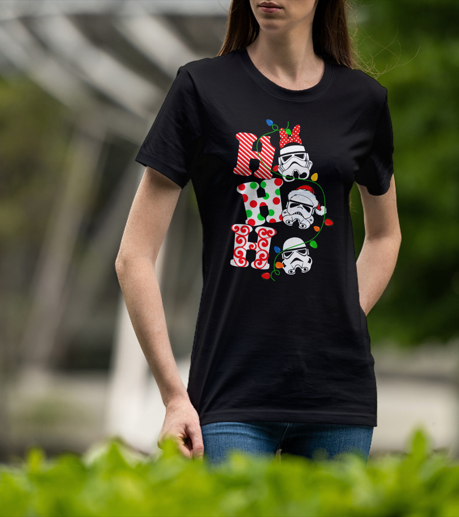 Ho Ho Ho Star War Stormtrooper Christmas Lights T-Shirt