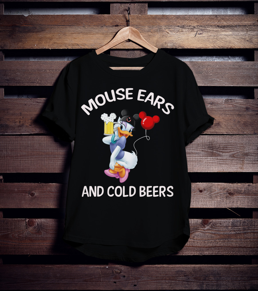 Mouse Ears And Cold Beers Daisy Duck Balloon And Beer Cartoon T-Shirt
