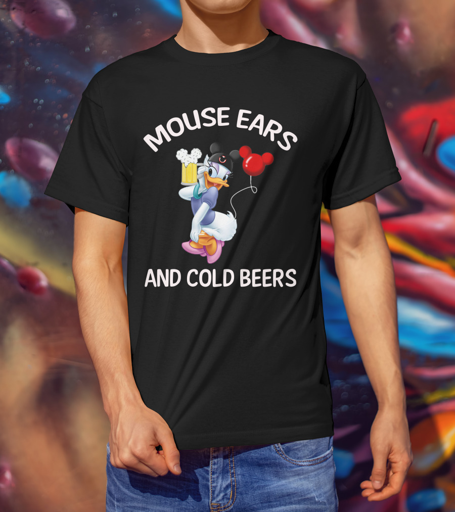 Mouse Ears And Cold Beers Daisy Duck Balloon And Beer Cartoon T-Shirt