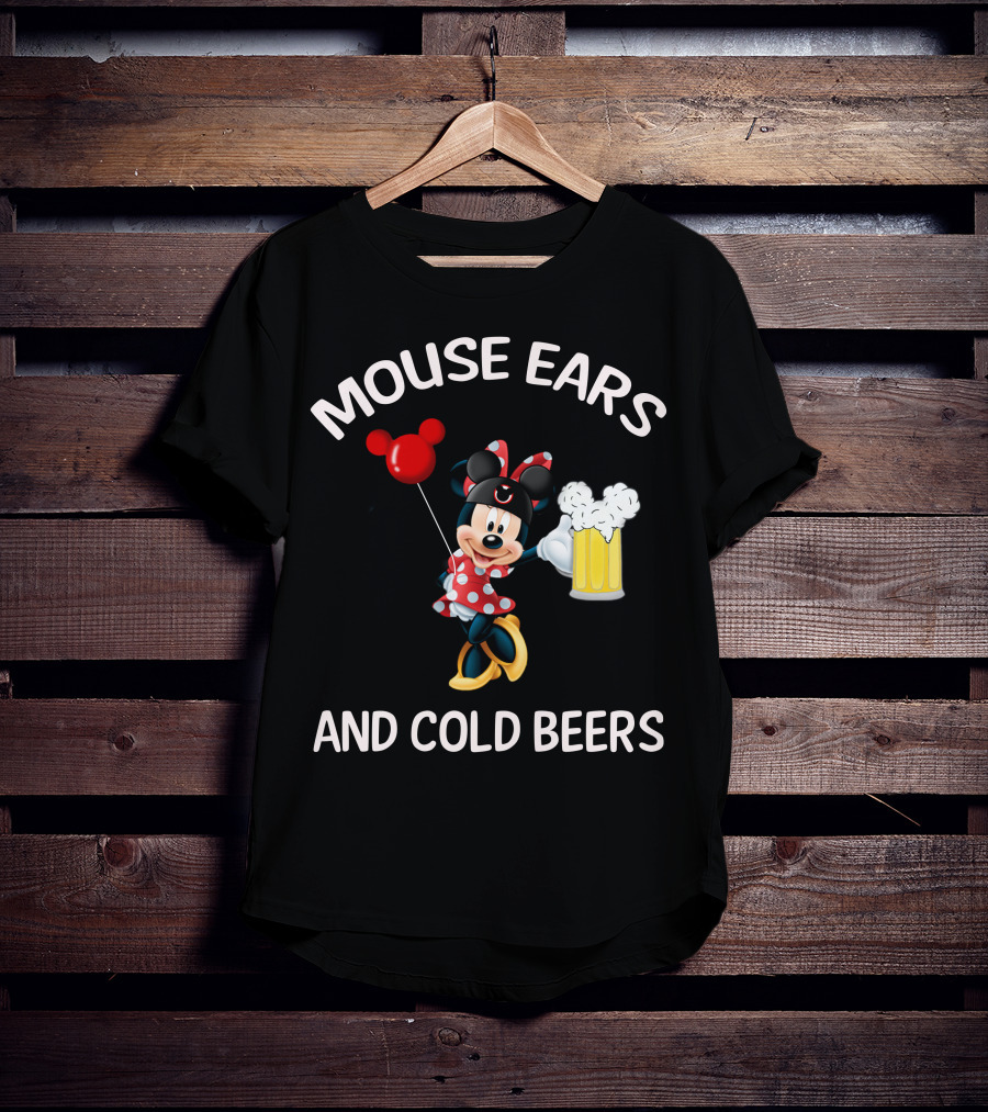 Minnie Mouse Ears And Cold Beers Balloon And Mug T-Shirt