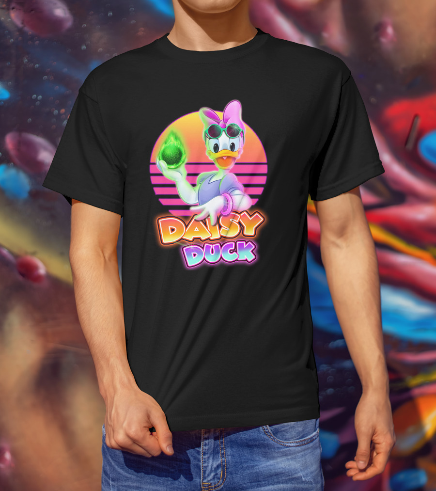 Daisy Duck Neon Glow Vintage Retro Aesthetic T-Shirt