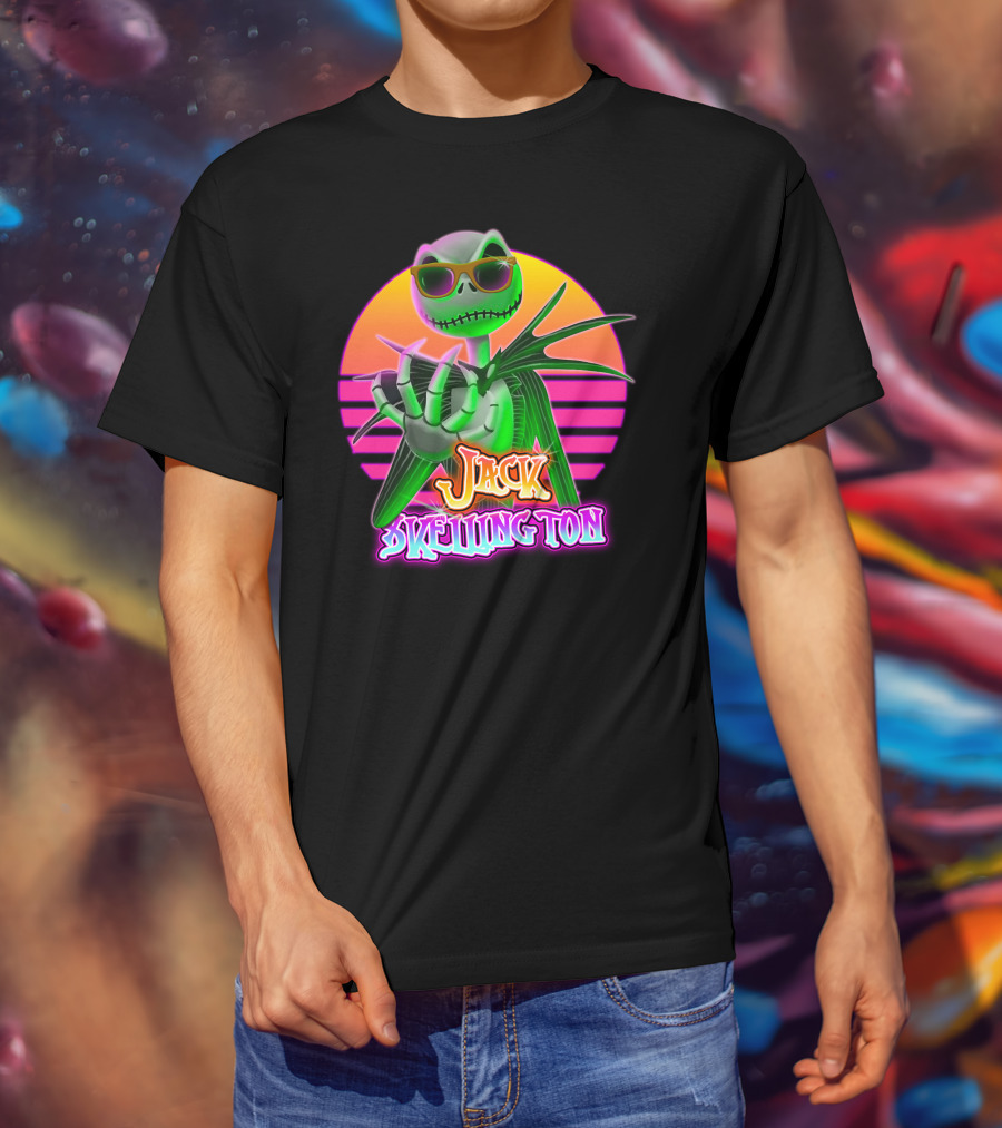 Jack Skellington Retro Neon Style T-Shirt