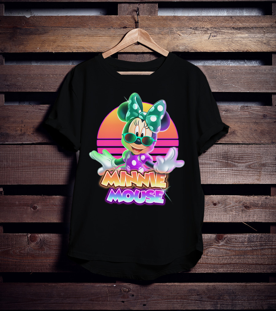 Minnie Mouse Retro Sunset Neon Style T-Shirt