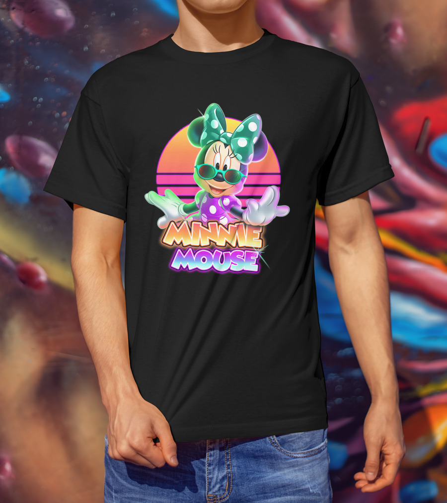 Minnie Mouse Retro Sunset Neon Style T-Shirt