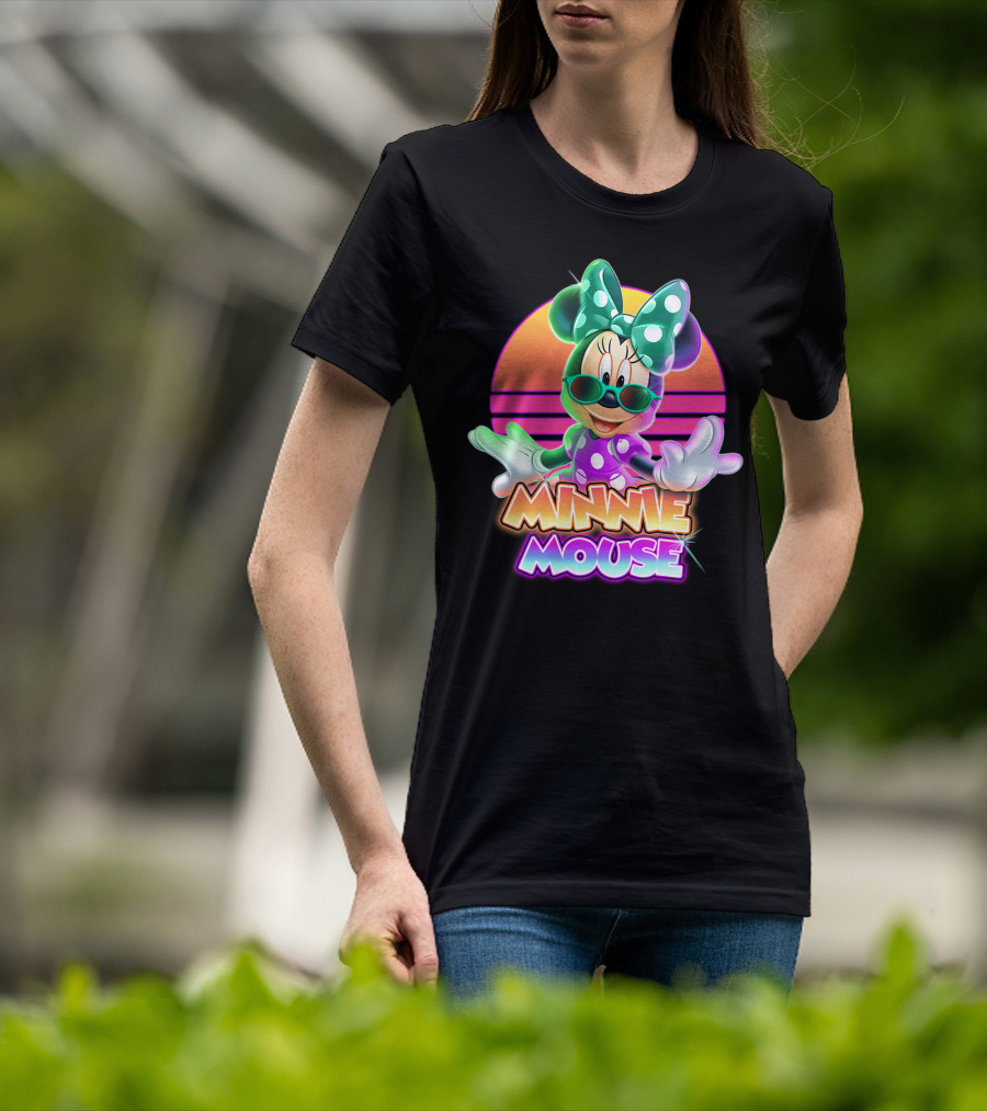 Minnie Mouse Retro Sunset Neon Style T-Shirt