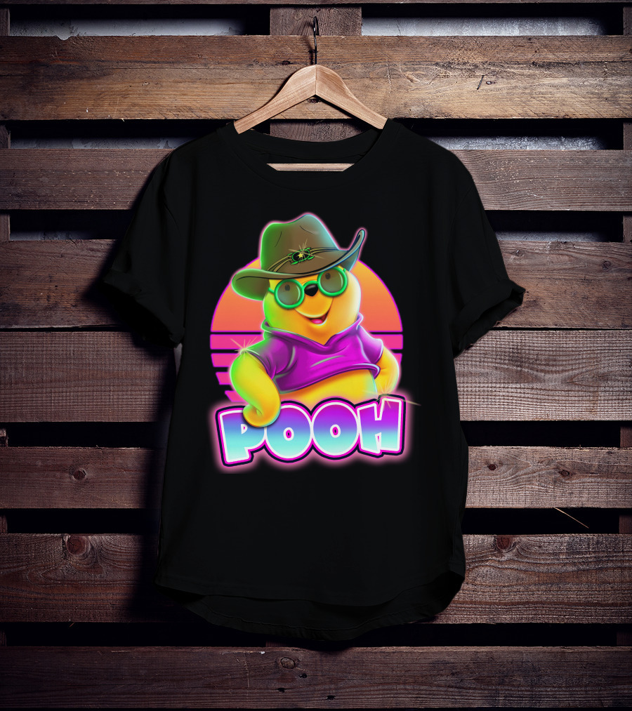 Pooh Retro Cool Style With Hat And Sunglasses T-Shirt