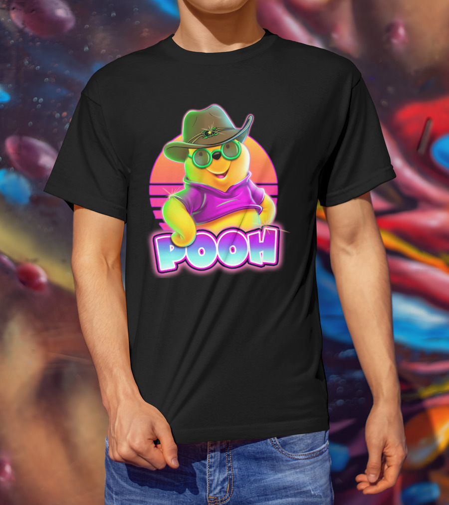 Pooh Retro Cool Style With Hat And Sunglasses T-Shirt