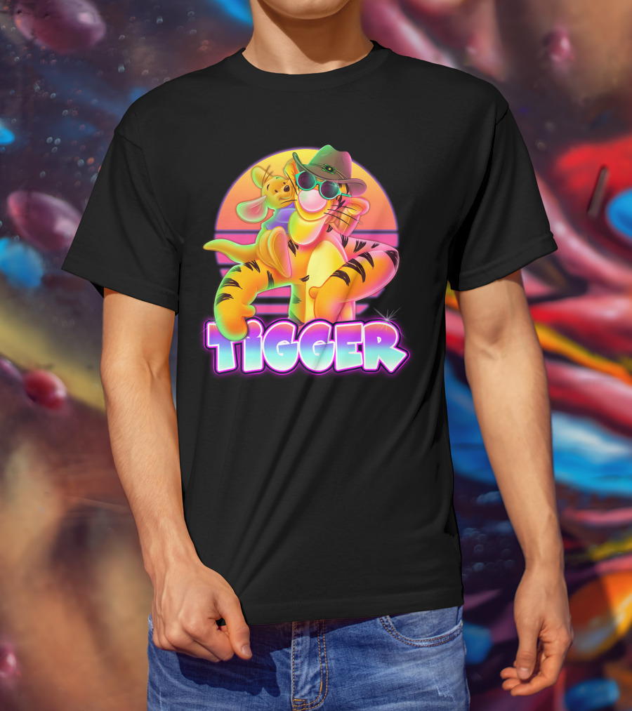 Tigger And Roo Neon Sunset Charm T-Shirt