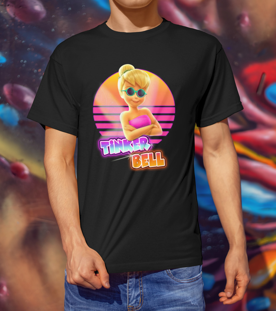 Tinker Bell 80S Retro Sunset Style T-Shirt