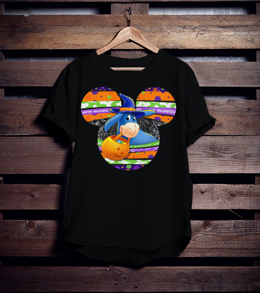 Eeyore Halloween Mickey Mouse Pumpkin Treat Happy Halloween T-Shirt