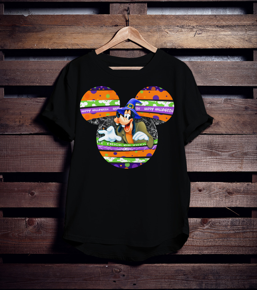Goofy Happy Halloween Trick Or Treat Mickey Hat T-Shirt