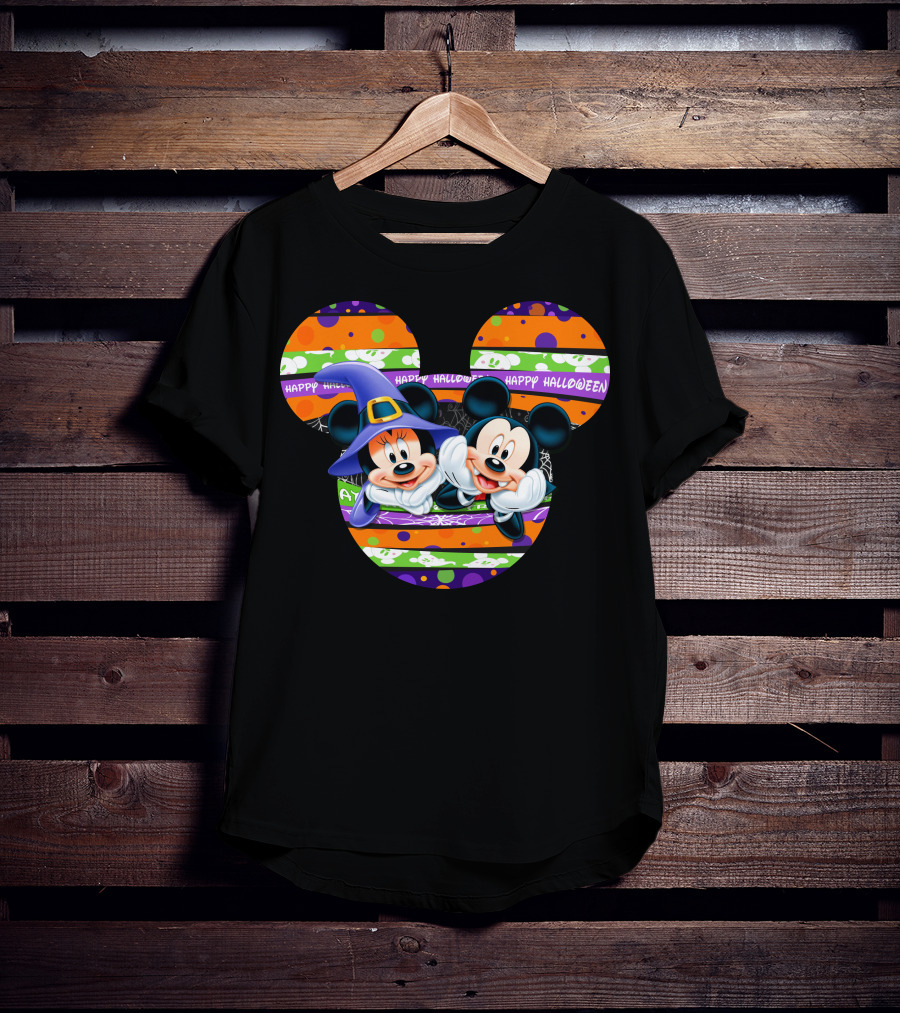 Mickey And Minnie Happy Halloween Halloween Pumpkin T-Shirt