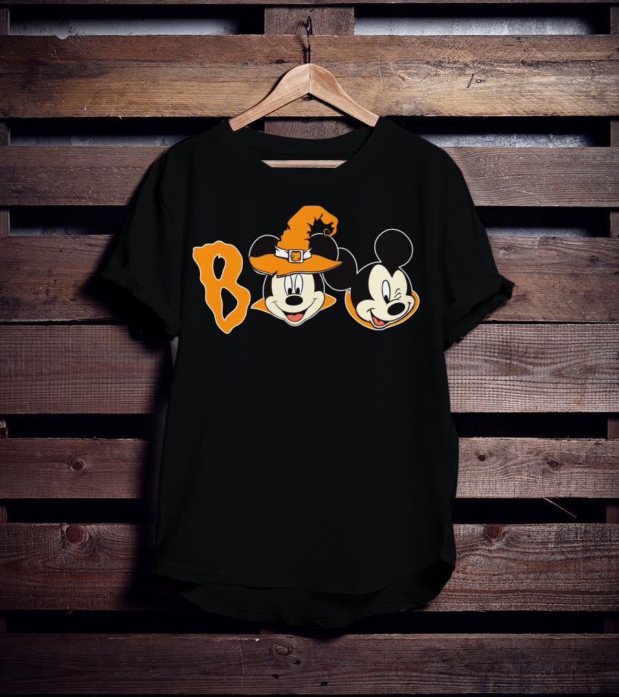 Boo Halloween Mickey Mouse Witch Hat T-Shirt