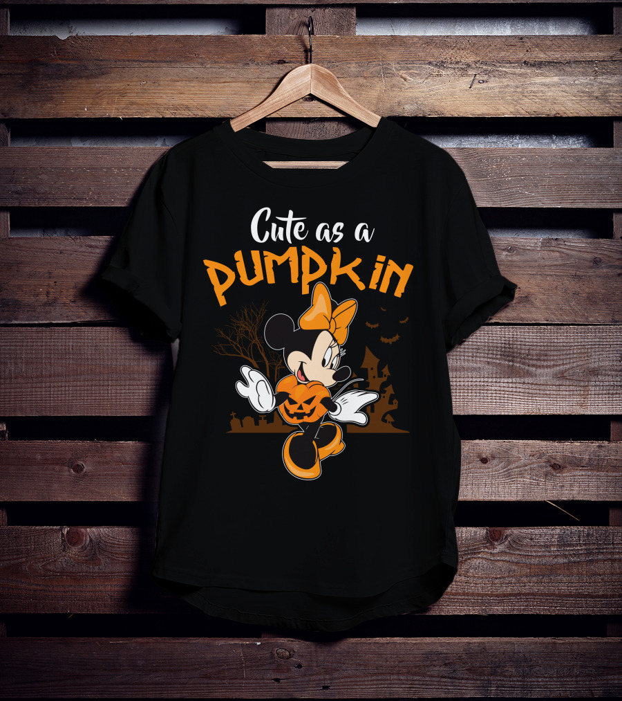 Cute As A Pumpkin Halloween 12 Minnie Mouse T-Shirt