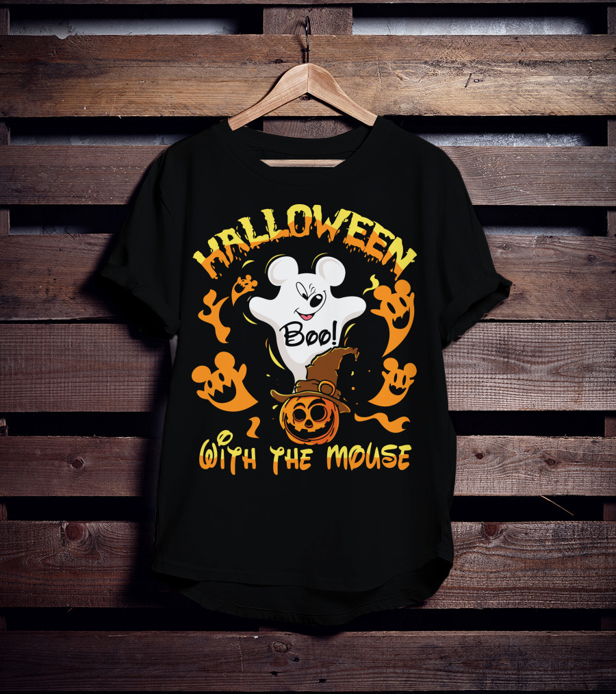 Halloween 21 Boo With The Mouse Ghost And Pumpkin Party T-Shirt