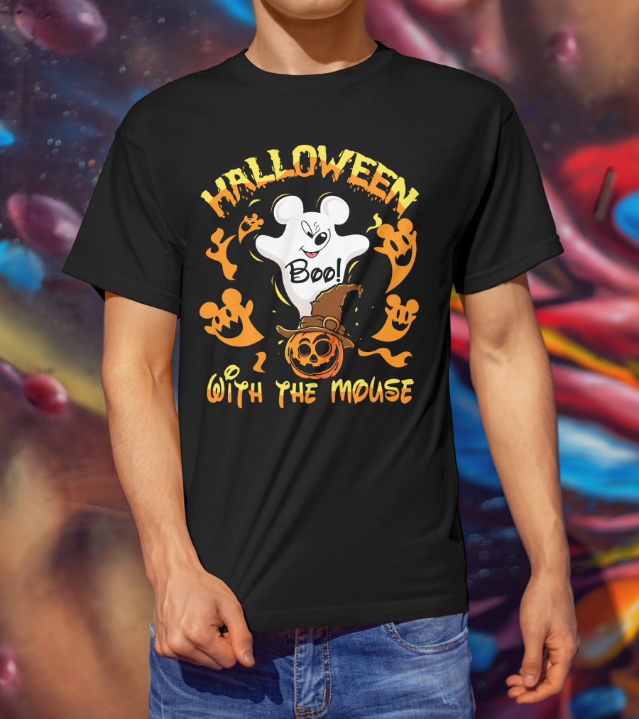 Halloween 21 Boo With The Mouse Ghost And Pumpkin Party T-Shirt