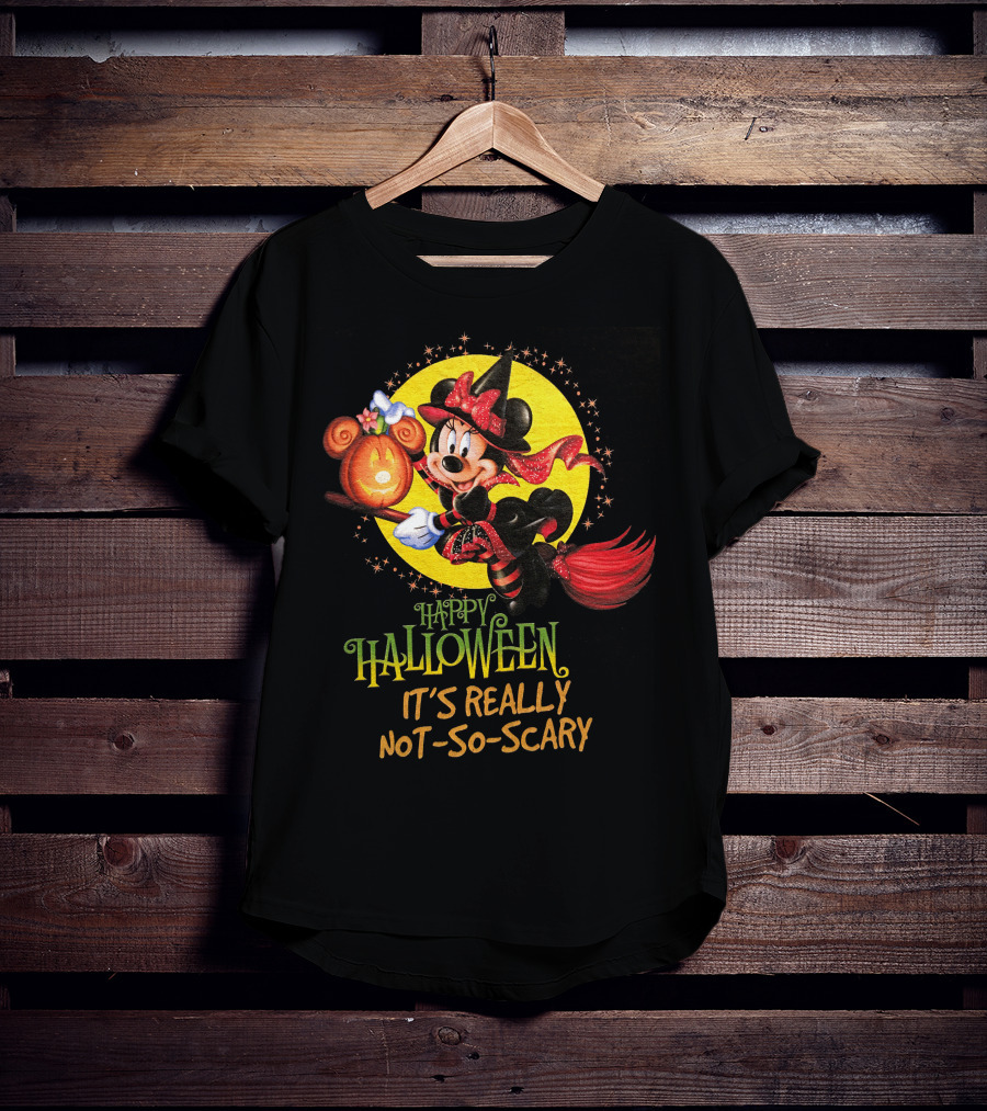 Happy Halloween It's Really Not-So-Scary Minnie Mouse Broomstick Potion Mickey Pumpkin T-Shirt