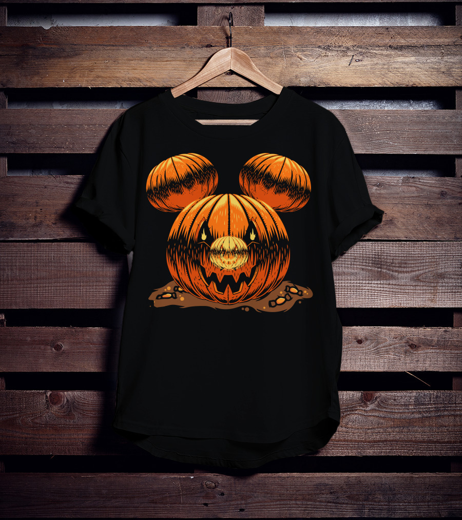 Halloween 76 Pumpkin Mouse Ears Jack-O'-Lantern T-Shirt