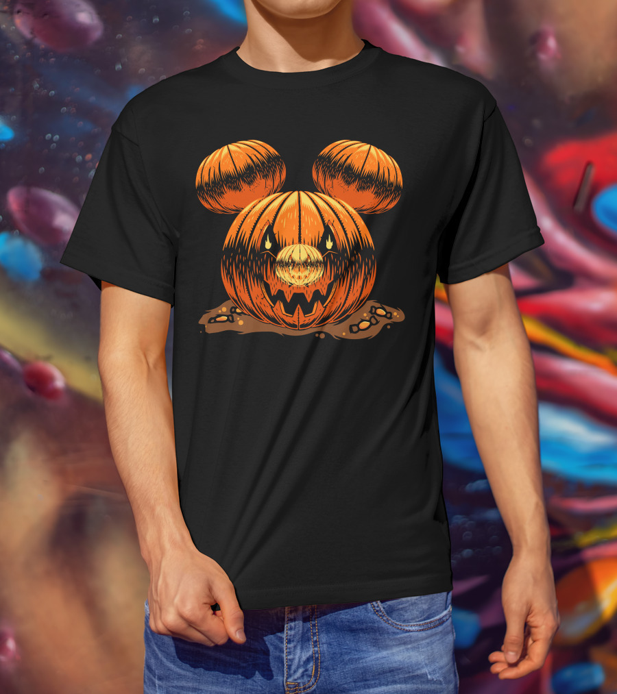 Halloween 76 Pumpkin Mouse Ears Jack-O'-Lantern T-Shirt