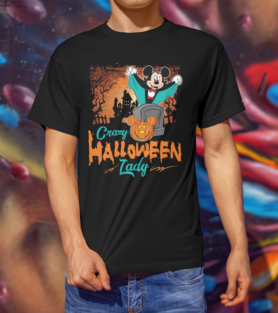 Crazy Halloween Lady T-Shirt