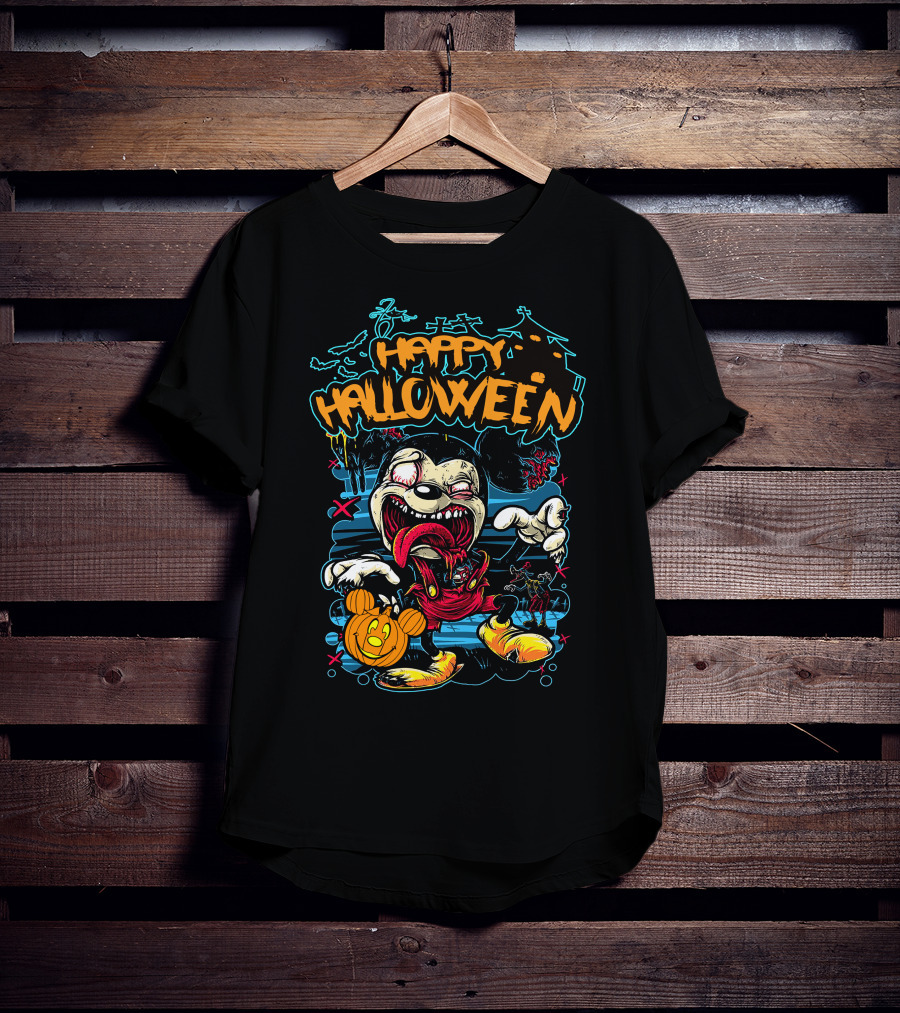Happy Halloween Spooky Cartoon Pumpkin Party T-Shirt