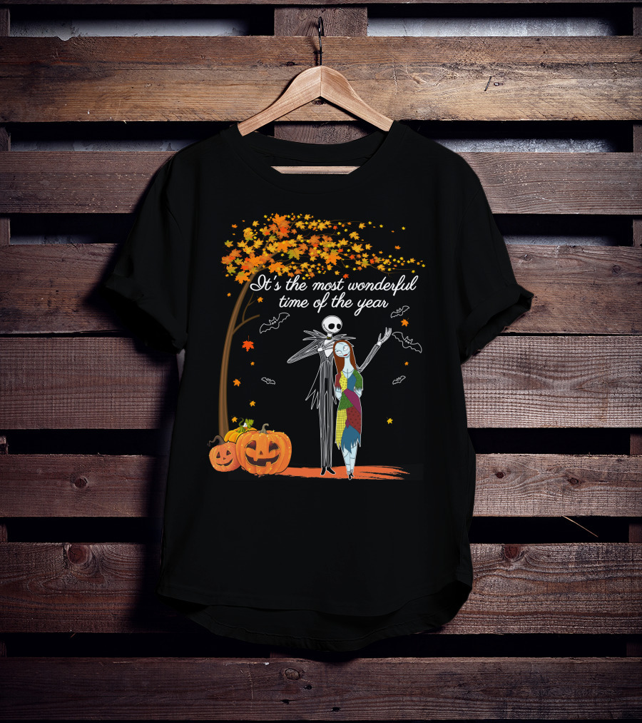 It's The Most Wonderful Time Of The Year Jack Pumpkins And Autumn Leaves T-Shirt
